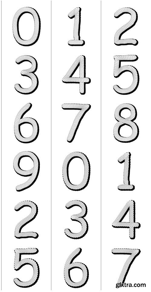 SecuritySoft GLH005 Decorative Guilloche Figures: NUMBERS