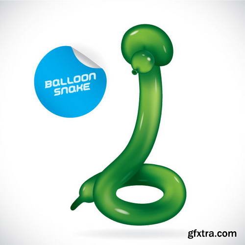 Glossy Balloon Animals and Letters 38xEPS