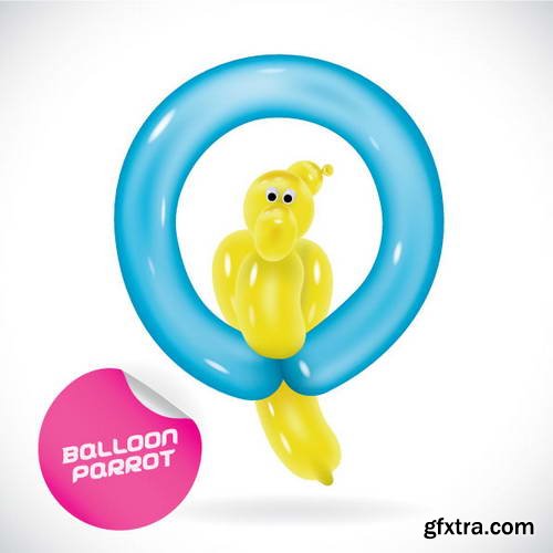 Glossy Balloon Animals and Letters 38xEPS