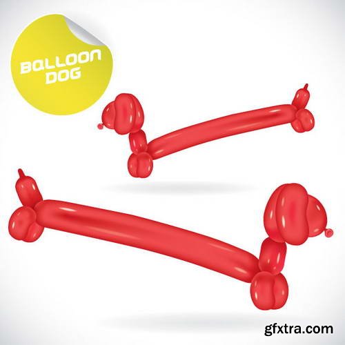 Glossy Balloon Animals and Letters 38xEPS