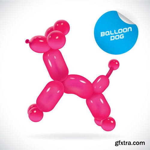 Glossy Balloon Animals and Letters 38xEPS