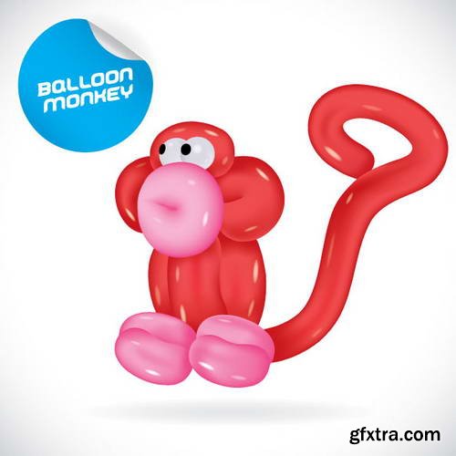 Glossy Balloon Animals and Letters 38xEPS