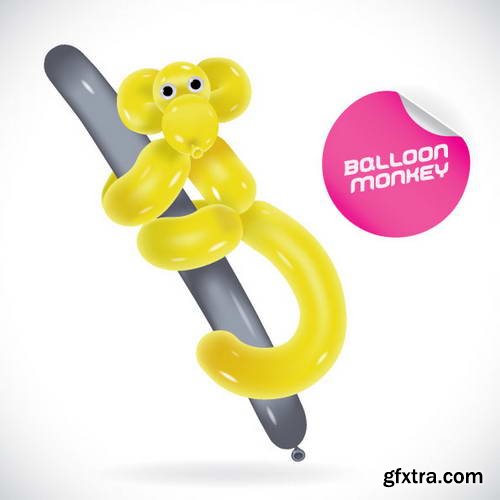 Glossy Balloon Animals and Letters 38xEPS