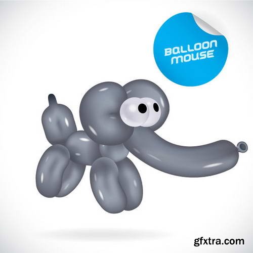 Glossy Balloon Animals and Letters 38xEPS