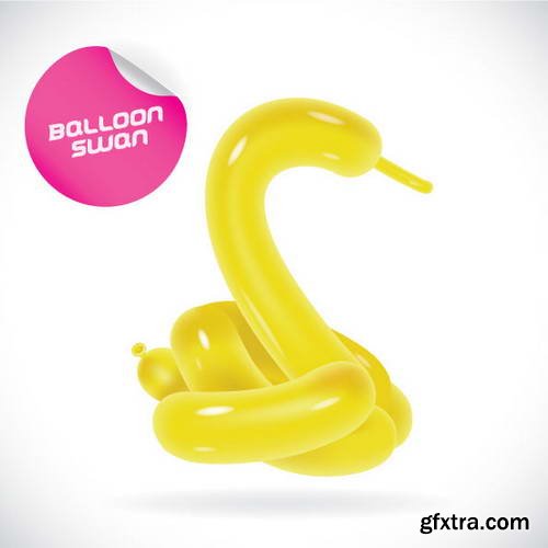 Glossy Balloon Animals and Letters 38xEPS