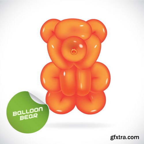 Glossy Balloon Animals and Letters 38xEPS