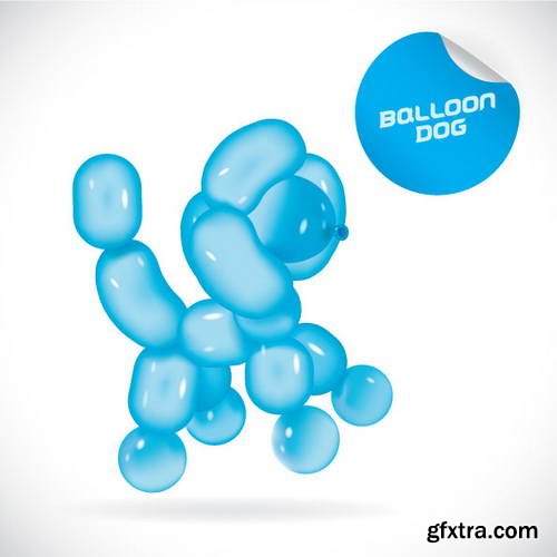 Glossy Balloon Animals and Letters 38xEPS