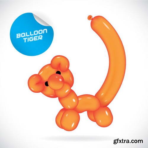 Glossy Balloon Animals and Letters 38xEPS