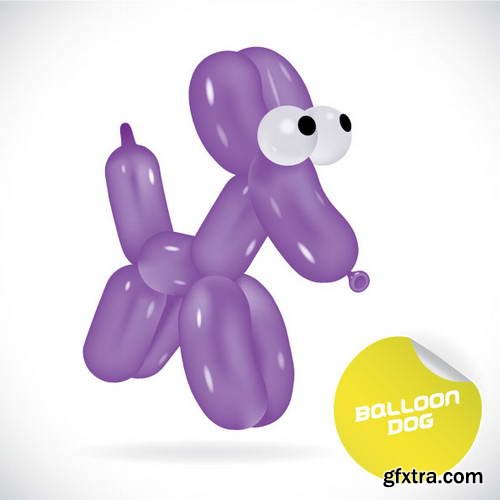 Glossy Balloon Animals and Letters 38xEPS