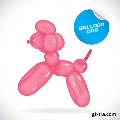 Glossy Balloon Animals and Letters 38xEPS