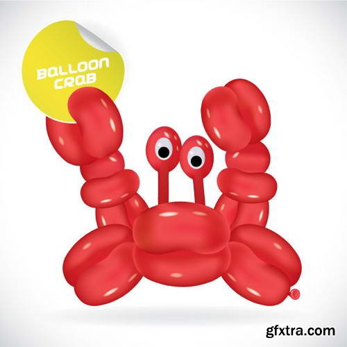 Glossy Balloon Animals and Letters 38xEPS