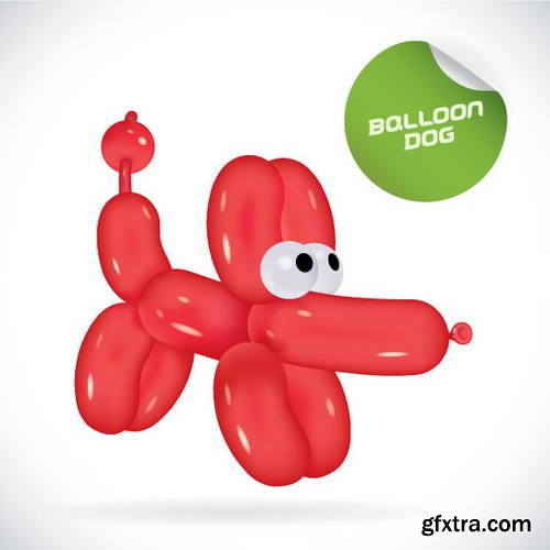 Glossy Balloon Animals and Letters 38xEPS