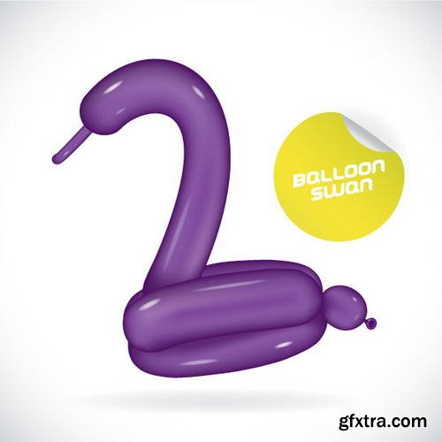 Glossy Balloon Animals and Letters 38xEPS