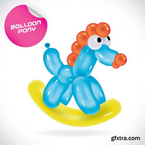 Glossy Balloon Animals and Letters 38xEPS