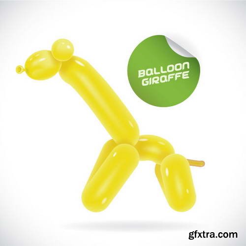 Glossy Balloon Animals and Letters 38xEPS