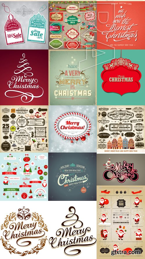 Amazing SS - Typography Christmas 3, 25xEPS