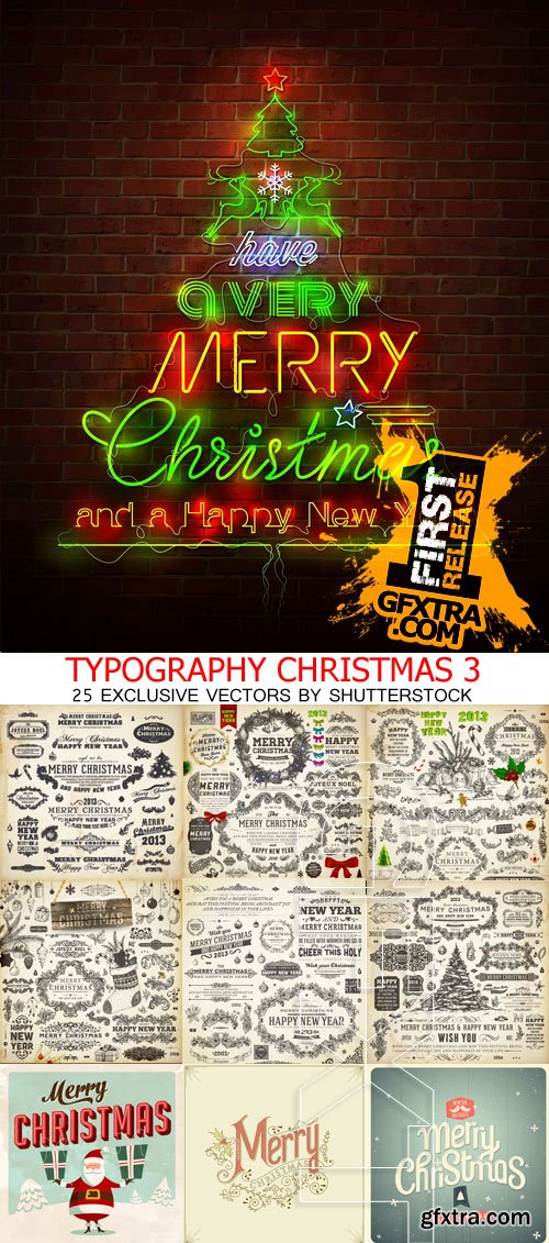 Amazing SS - Typography Christmas 3, 25xEPS