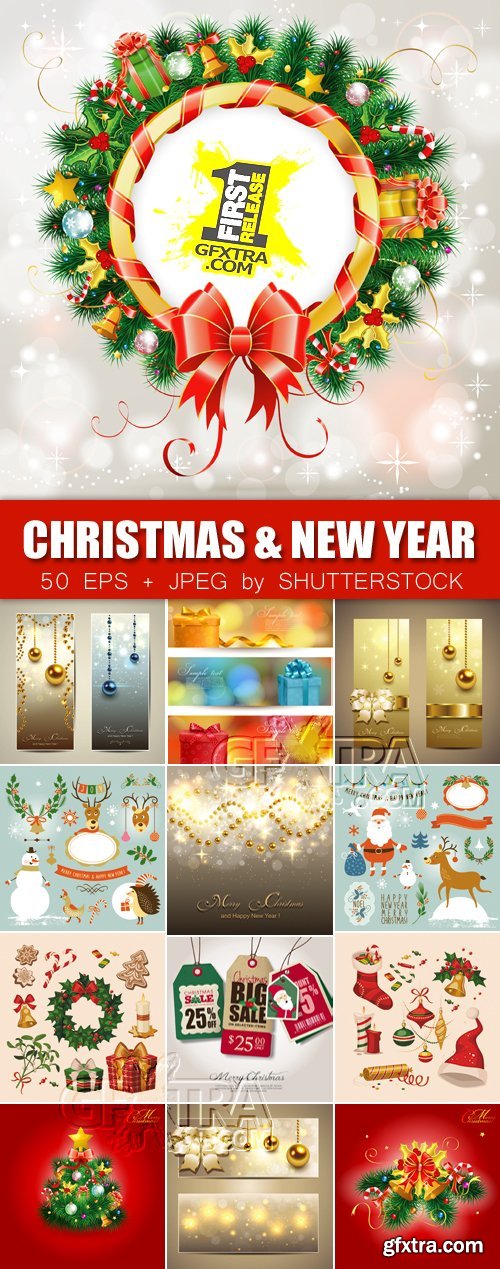 Stock Vector - Christmas & New Year 2014