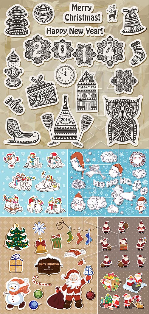 Christmas vector stickers