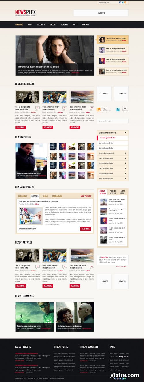 Newsplex Web Site Template PSD