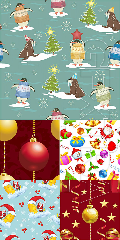 Christmas  seamless vector patterns 2