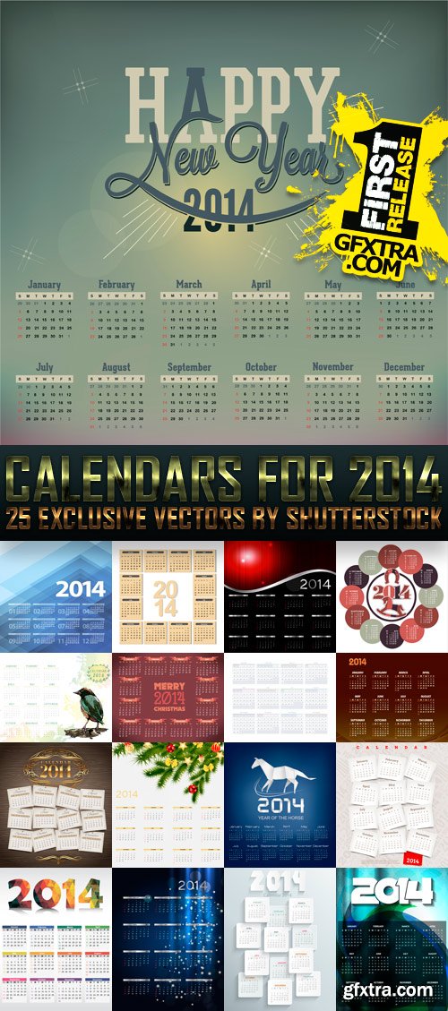 Amazing SS - Calendars for 2014 (vol.7), 25xEPS