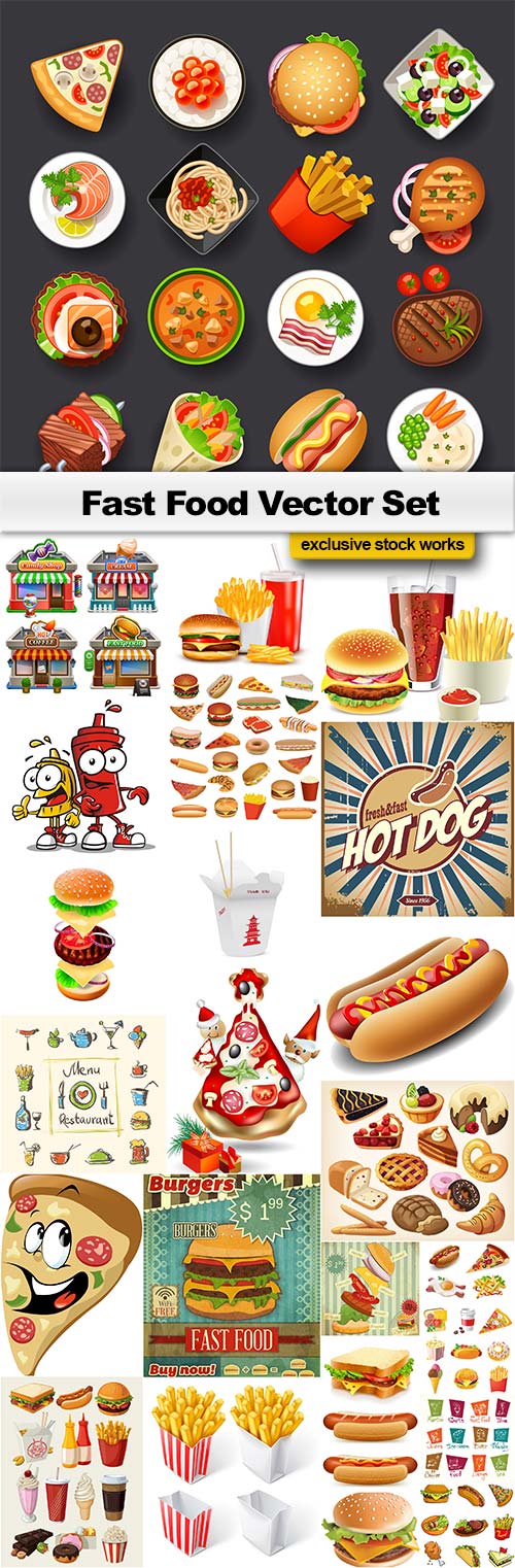 Fast Food Vector Set - 25x EPS