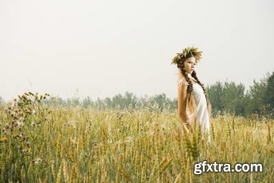 Girl on Wheat Field 25xJPG