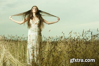 Girl on Wheat Field 25xJPG