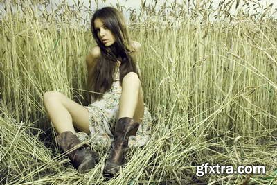 Girl on Wheat Field 25xJPG