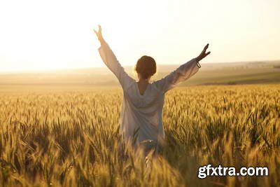 Girl on Wheat Field 25xJPG