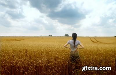 Girl on Wheat Field 25xJPG