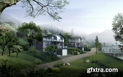 3D Render Building Landscapes 25xJPG