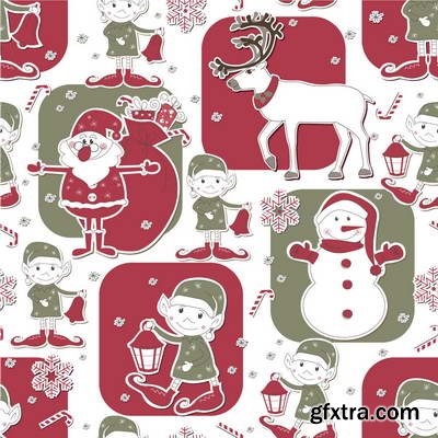 Christmas Winter Seamless Textures 25xEPS