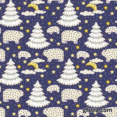 Christmas Winter Seamless Textures 25xEPS