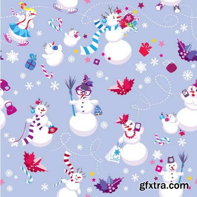 Christmas Winter Seamless Textures 25xEPS