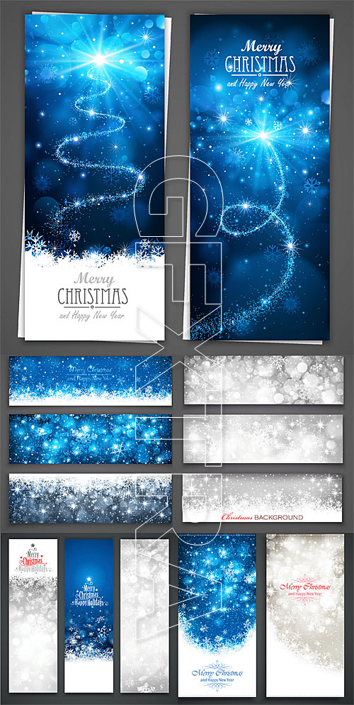 Christmas banners with snowflakes