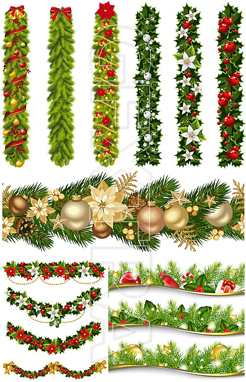 Christmas decorative garlands