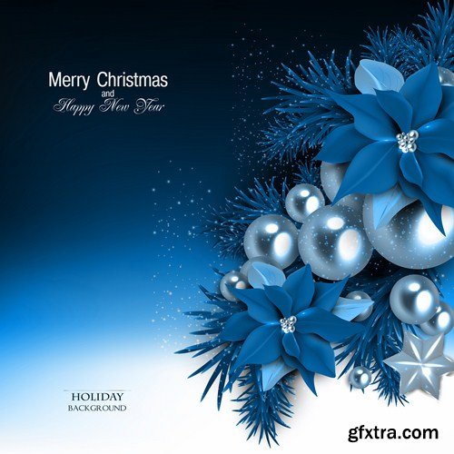 Christmas Backgrounds And Ribbons - 25 Vector