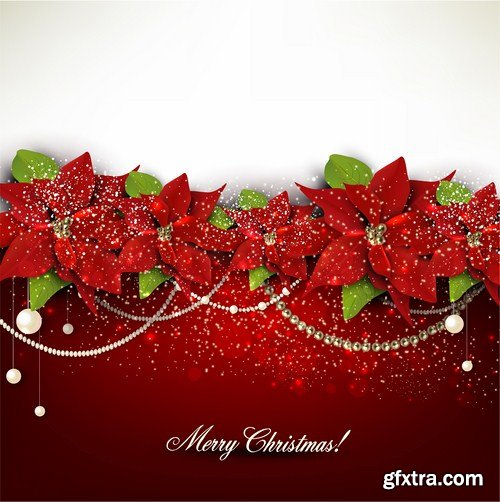 Christmas Backgrounds And Ribbons - 25 Vector