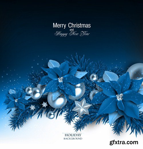 Christmas Backgrounds And Ribbons - 25 Vector