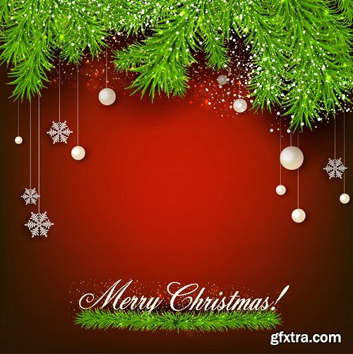 Christmas Backgrounds And Ribbons - 25 Vector