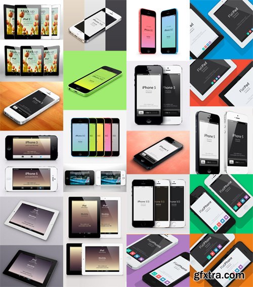 iPhone 4-5 and iPad Mock Up Templates PSD Set