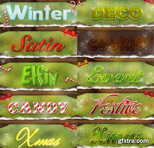 Christmas Photoshop Layered Styles Set