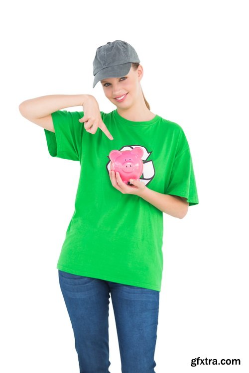 Amazing SS - Piggy bank on white background, 25xJPGs