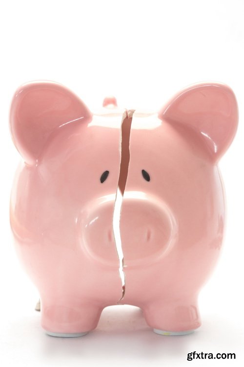 Amazing SS - Piggy bank on white background, 25xJPGs