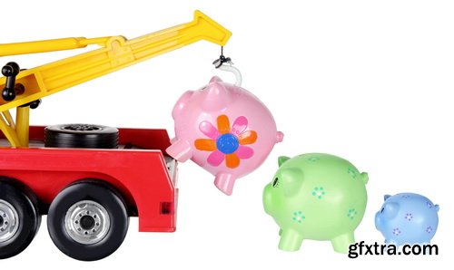 Amazing SS - Piggy bank on white background, 25xJPGs