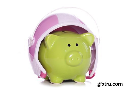 Amazing SS - Piggy bank on white background, 25xJPGs