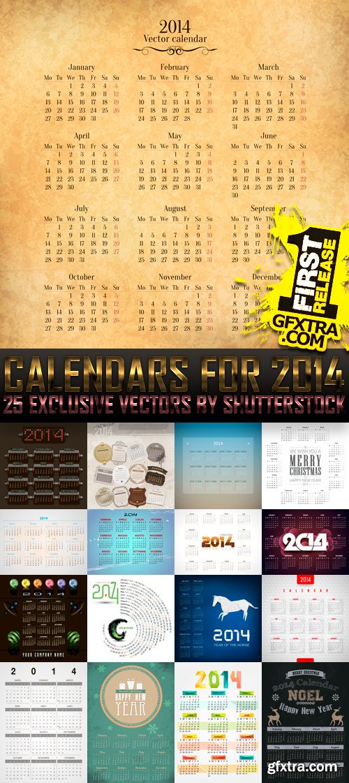 Amazing SS - Calendars for 2014 (vol.8), 25xEPS