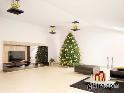 3D Render Christmas Interiors 25xJPG